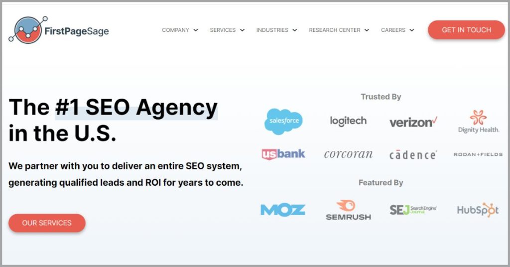 Best saas seo agencies - First page sage
